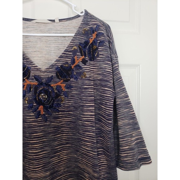 Soft Surroundings Mangata Tunic Medium Embroidered Sequin Beaded Top - Picture 6 of 11